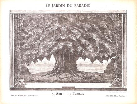 Décor du Jardin du Paradis de Bruneau (3e acte - 5e tableau)