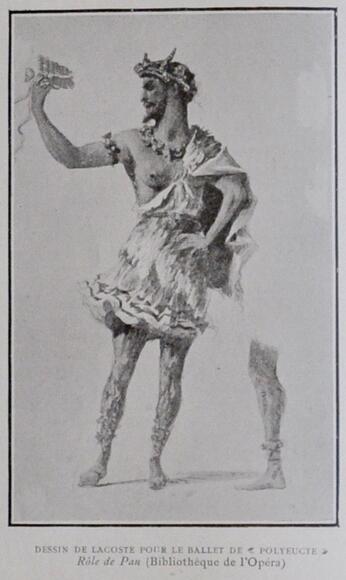 Dessin de costume pour le rôle de Pan dans Polyeucte de Gounod (Lacoste)