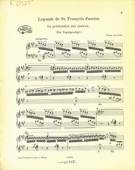 Deux Légendes S 175 : 1. Saint François d'Assise. La Prédication aux oiseaux (Franz Liszt)