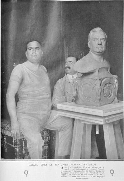 Enrico Caruso chez le statuaire Filippo Cifatiello