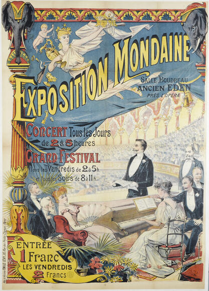 Exposition mondaine. Salle Boudreau (affiche d'Émile Lévy)