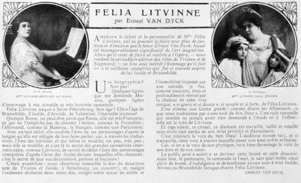 Felia Litvinne par Ernest Van Dyck