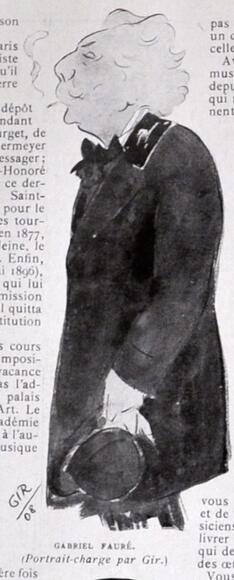 Gabriel Fauré (portrait-charge par Gir)