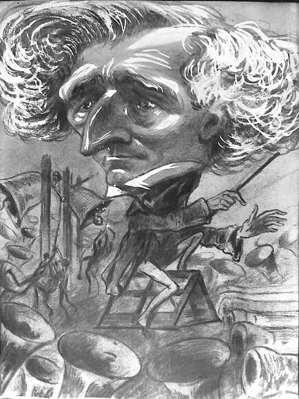 Hector Berlioz (portrait-charge de Nadar)