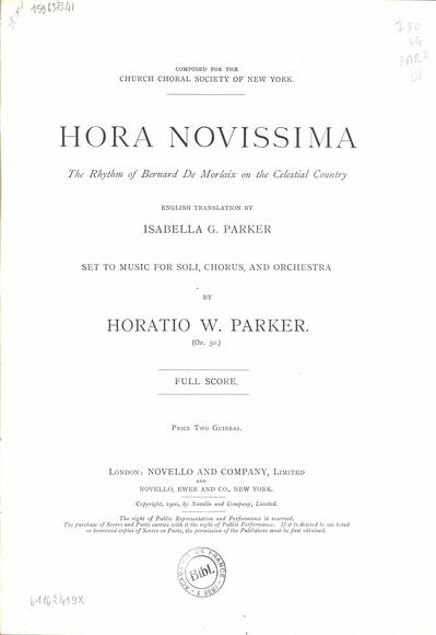Hora Novissima op.30 (Horatio Parker)