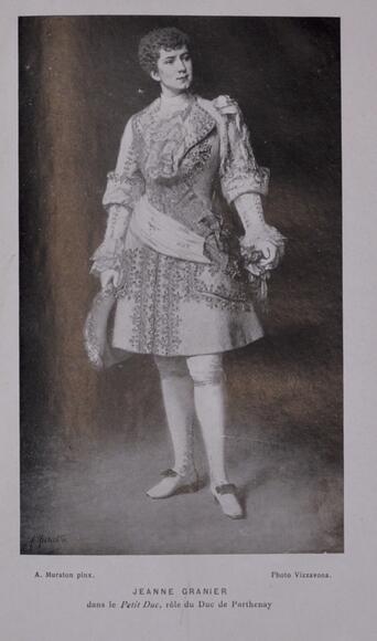 Jeanne Granier en Duc de Parthenay (Le Petit Duc de Lecocq)