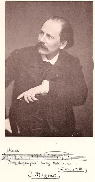 Jules Massenet (portrait et autographe)