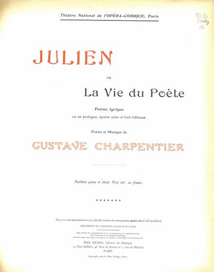 Julien ou La Vie du poète (Gustave Charpentier)