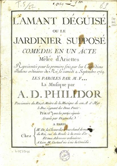 L'Amant déguisé ou Le Jardinier supposé (François-André Philidor)