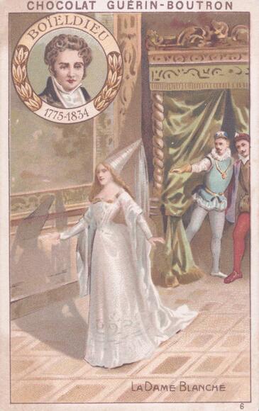 La Dame blanche de Boieldieu (carte Guérin-Boutron)