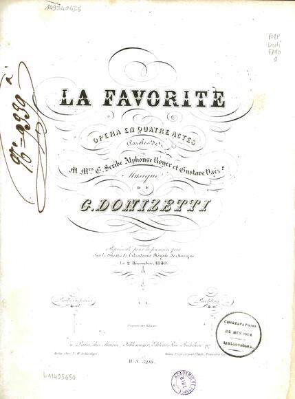 La Favorite (Royer, Scribe & Vaëz / Donizetti)