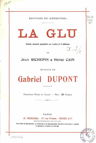 La Glu (Cain & Richepin / Dupont)