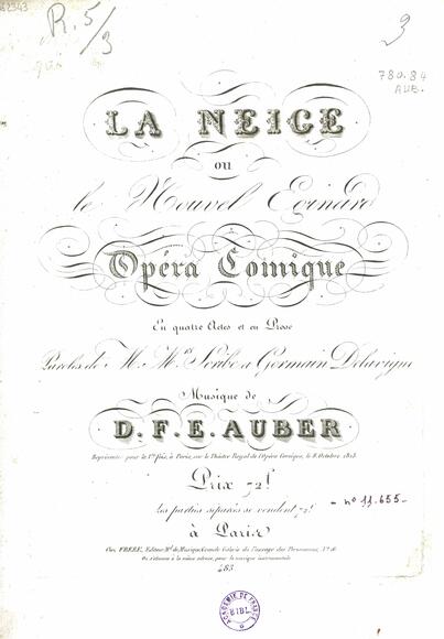 La Neige ou Le Nouvel Eginard (Delavigne & Scribe / Auber)