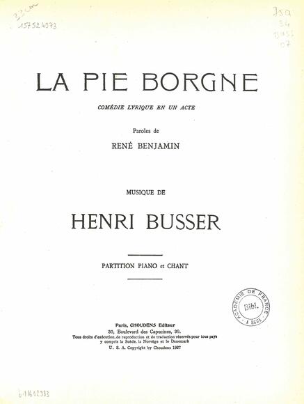La Pie borgne (Benjamin / Busser)