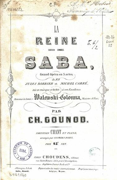 La Reine de Saba (Barbier & Carré / Gounod)