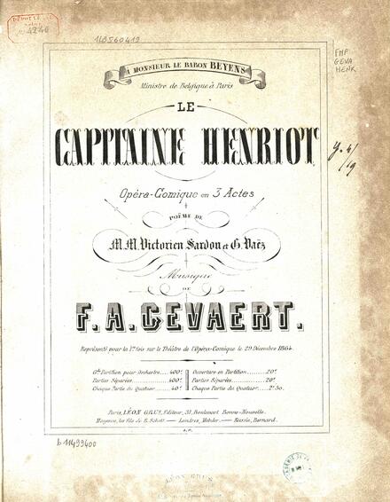 Le Capitaine Henriot (Sardou & Vaëz / Gevaert)