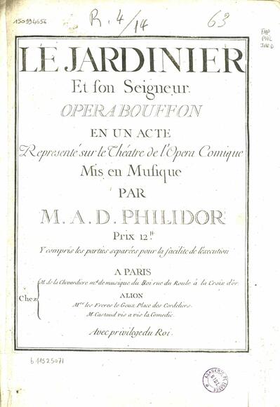 Le Jardinier et son seigneur (Sedaine / Philidor)