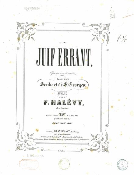 Le Juif errant (Saint-Georges & Scribe / Halévy)