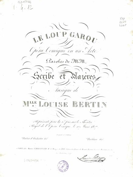Le Loup-garou (Mazères & Scribe / Bertin)