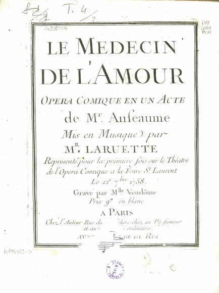 Le Médecin de l'amour (Anseaume / Laruette)