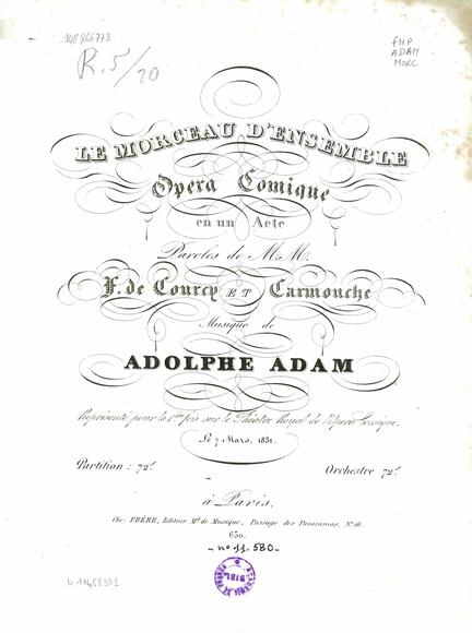 Le Morceau d'ensemble (Carmouche & Courcy / Adam)