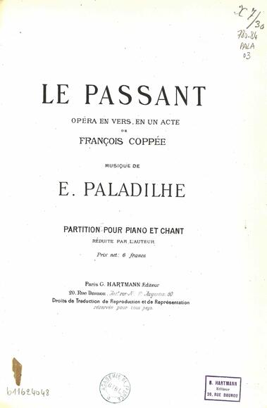 Le Passant (Coppée / Paladilhe)