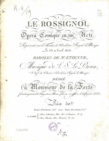 Le Rossignol (Étienne / Lebrun)