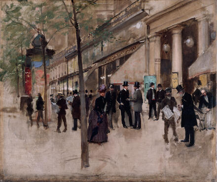 Le boulevard Montmartre, devant le théâtre des Variétés, l'après-midi (Jean Béraud)
