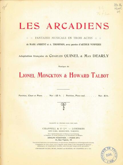 Les Arcadiens (Wimperis / Monckton & Talbot)