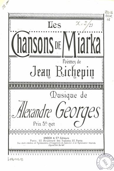 Les Chansons de Miarka (Richepin / Georges)