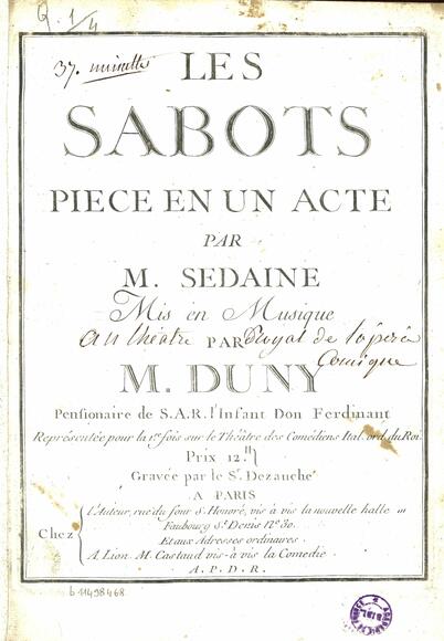 Les Sabots (Sedaine / Duni)