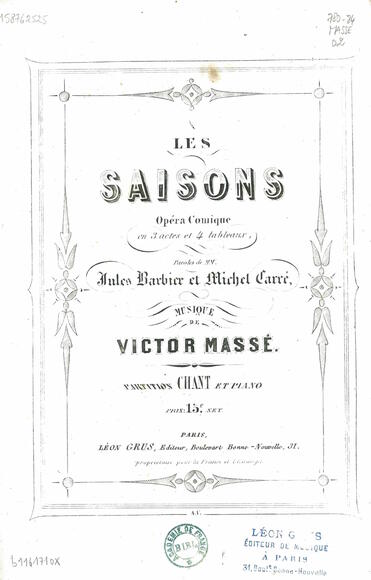 Les Saisons (Barbier & Carré / Massé)