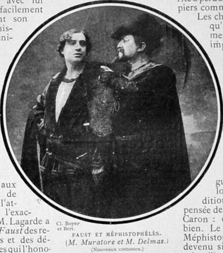 Lucien Muratore et Jean-François Delmas en Faust et Méphistophélès (Faust de Gounod)