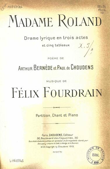 Madame Roland (Bernède & Choudens / Fourdrain)