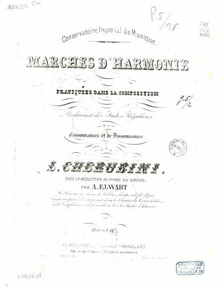 Marches d'harmonie : pratiquées dans la composition, produisant des suites régulières de consonnaces et de dissonances (Luigi Cherubini)