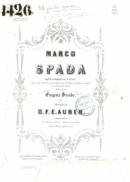 Marco Spada (Scribe / Auber)