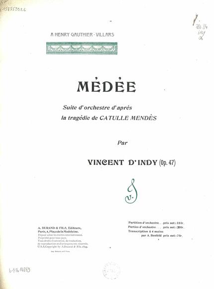 Médée (Mendès / Indy)