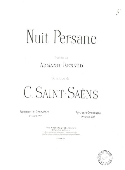 Nuit persane (Renaud / Saint-Saëns)