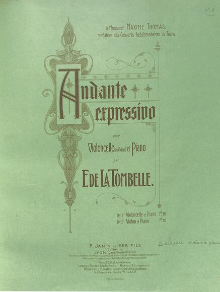 Andante expressivo pour violoncelle et piano (La Tombelle)