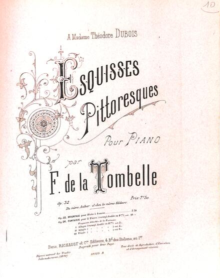 Esquisses pittoresques pour piano (La Tombelle)