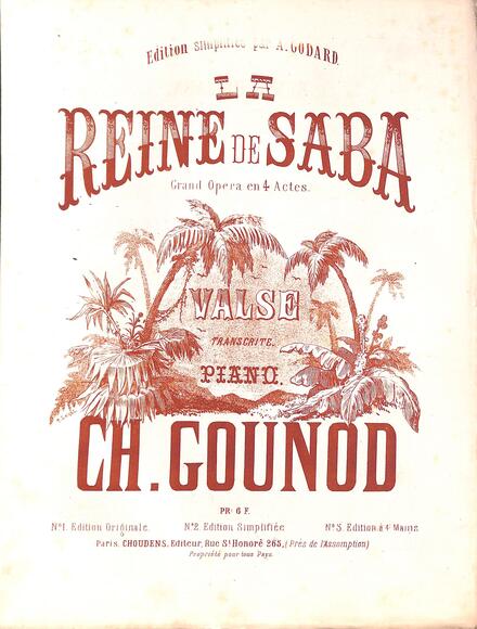 La Reine de Saba, valse d'après Gounod (A. Godard)