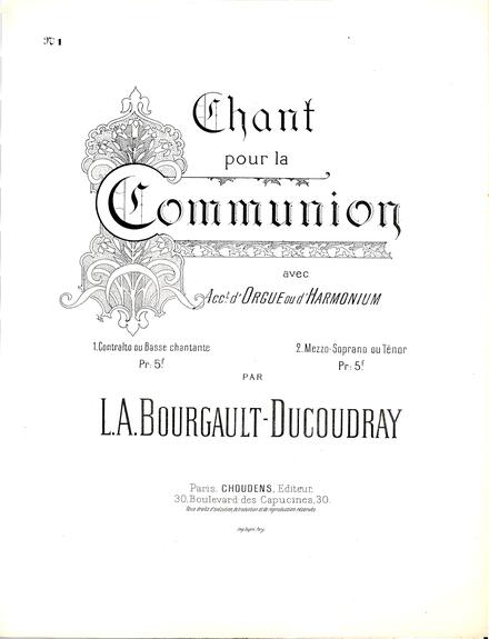 Chant pour la communion (Bourgault-Ducoudray)