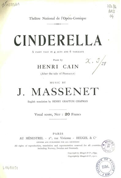 Cinderella (Cain / Massenet)
