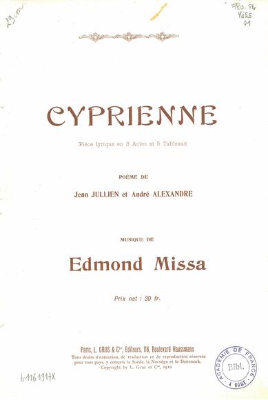 Cyprienne (Alexandre & Jullien / Missa)