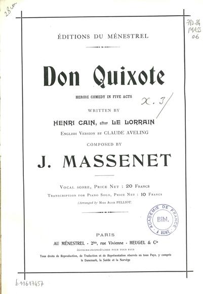 Don Quixote (Cain / Massenet)