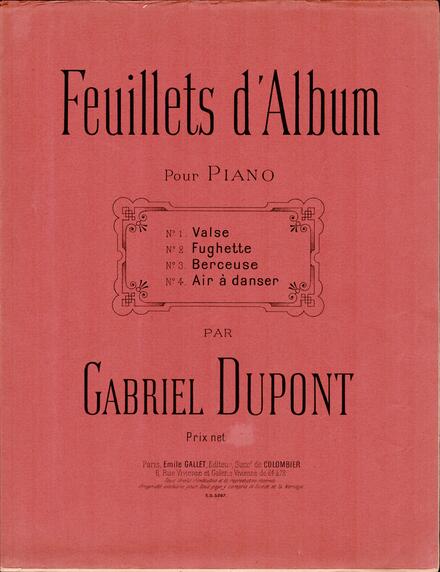 Feuillets d'album (Gabriel Dupont)