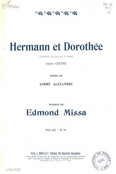 Hermann et Dorothée (Alexandre / Missa)