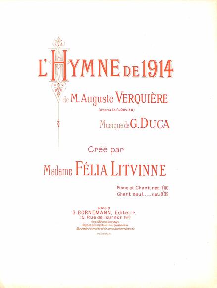 L'Hymne de 1914 (Verquière / Duca)