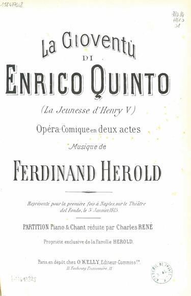 La Gioventù di Enrico Quinto (Hérold)
