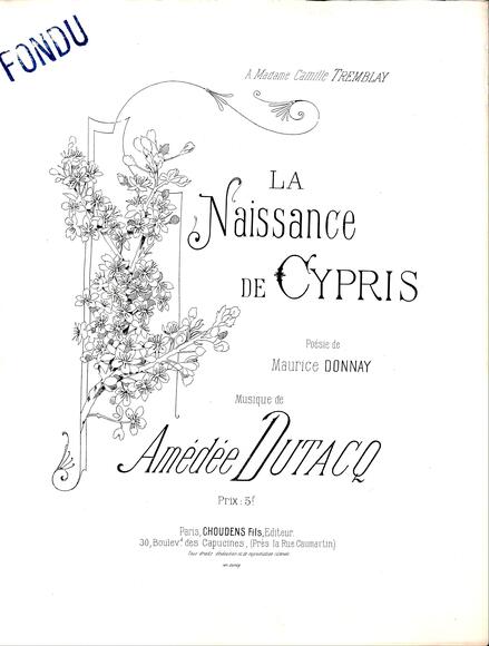 La Naissance de Cypris (Donnay / Dutacq)